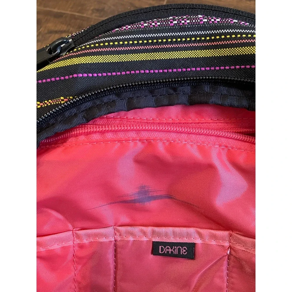 Dakine Striped Backpack Black Pink Yellow School Travel Laptop Bag Unisex